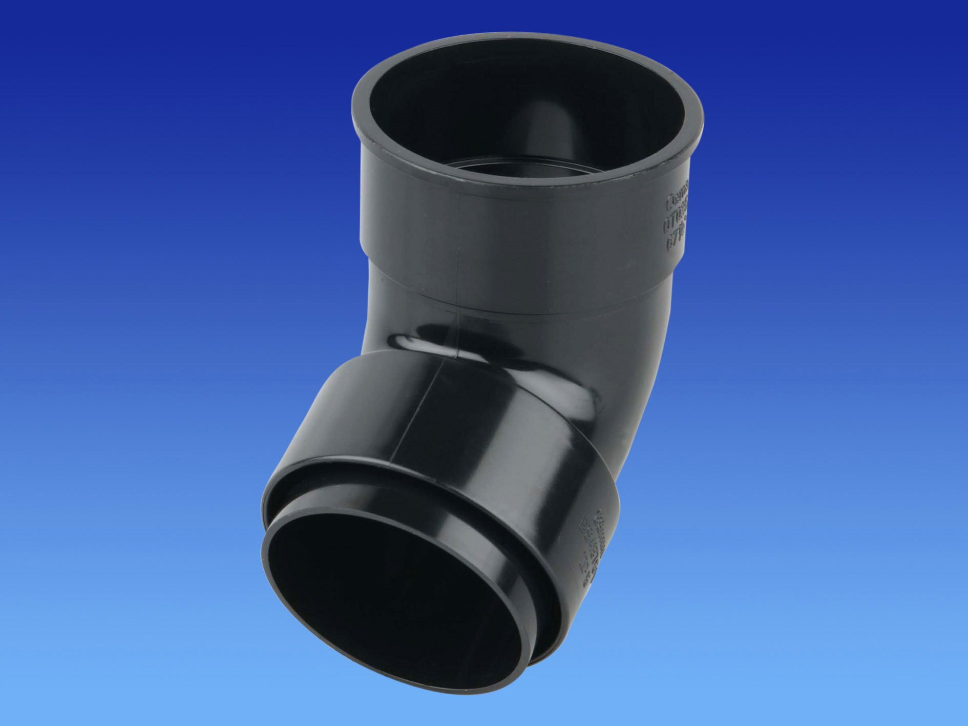 Wavin OSMA 68MM Round downpipe 67.5 Degree Offset Bend 0T025 (Black) (Can Replace BR209 Brett Martin)