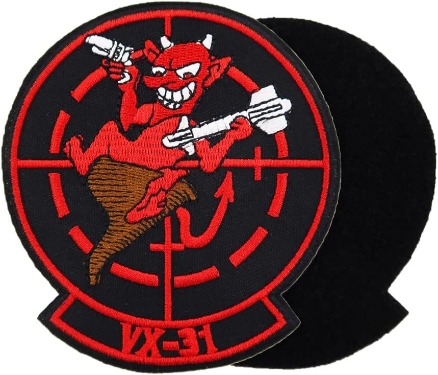 Mixed Media - Pilot Costume for Men Women, VX-31 Dust Devils Navy Flight Test Evaluation Embroidered Hook and Loop Patch