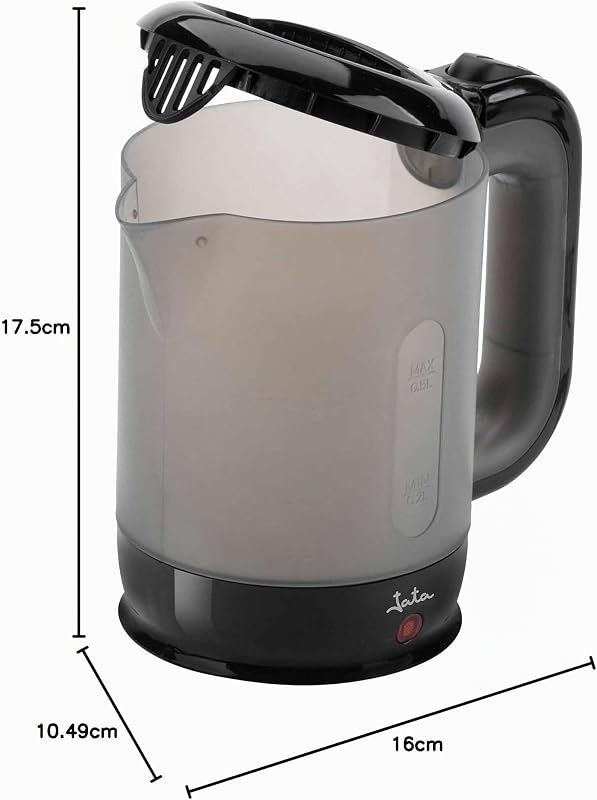 JEHA1240 - Chaleira Elétrica 0,5 L 900W, Chaleira Mini Compacta sem BPA, Desligamento Automático, Proteção contra Fervura Seca, Resistência Oculta, Visualizador de Água