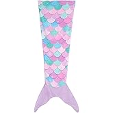 Mermaid Tail Blanket for Kids Soft Wearable Blankets Super Plush Flannel Sleeping Snuggle Blanket Gifts for Girls 4~12 Year