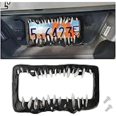 Universal Metal Shark Tooth Teeth License Plate Frame, Creature Teeth License Plate Frame – 3D Horror Shark Car Accessories, Funny License Plate Frames for Cars Trucks SUV