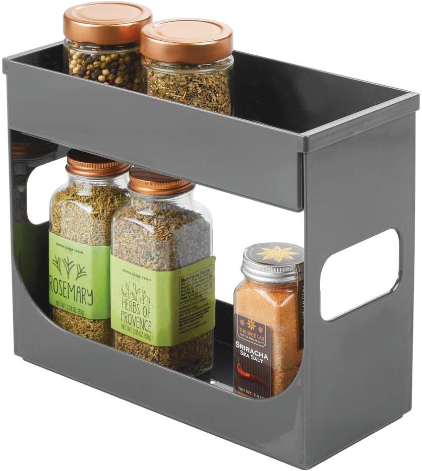 mDesign Tiered Spice Rack 2Tiered Kitchen Storage Shelf for Spice