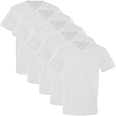 Fruit of the Loom Men's White V-Neck Tee 5-Pack - Big Sizes 2X, 3X (XX ...