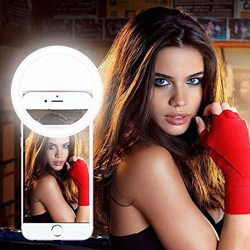 Selfie Ring Light for Phone Camera Photography Video, Rechargeable Clip 38 LED Brightness Adjustable for iphones, ipads & android phones