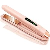SUNMAY Cordless Hair Straightener, Titanium Portable Straightener for Travel, Dual Voltage Cordless Flat Iron Hair Straightener 2 in 1 with Comb & Clip for Women, Heat-up in Seconds, USB-C Fast Charge