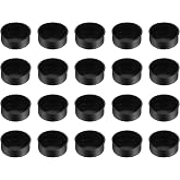 uxcell 20pcs Plastic Hole Cover Plug for 35mm/1-3/8" Black | Concealed Hinge Cup and Screw Hinge Hole Plugs Covers for Kitchen Cabinet Furniture