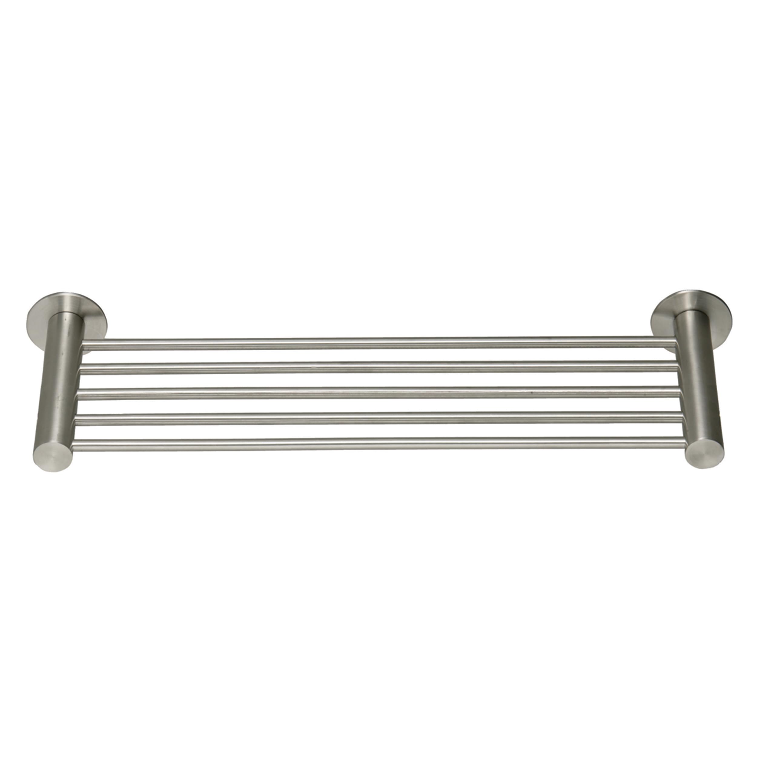 MSV Stainless Steel Wall-Mounted Towel Rail with 5 Hooks, Silver