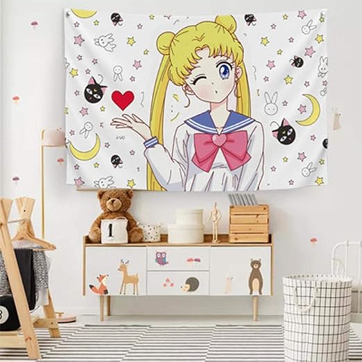 Wall Hangings Tapestry,Anime Beautiful Girl Tapestry Background Cloth WallMounted Tapestries