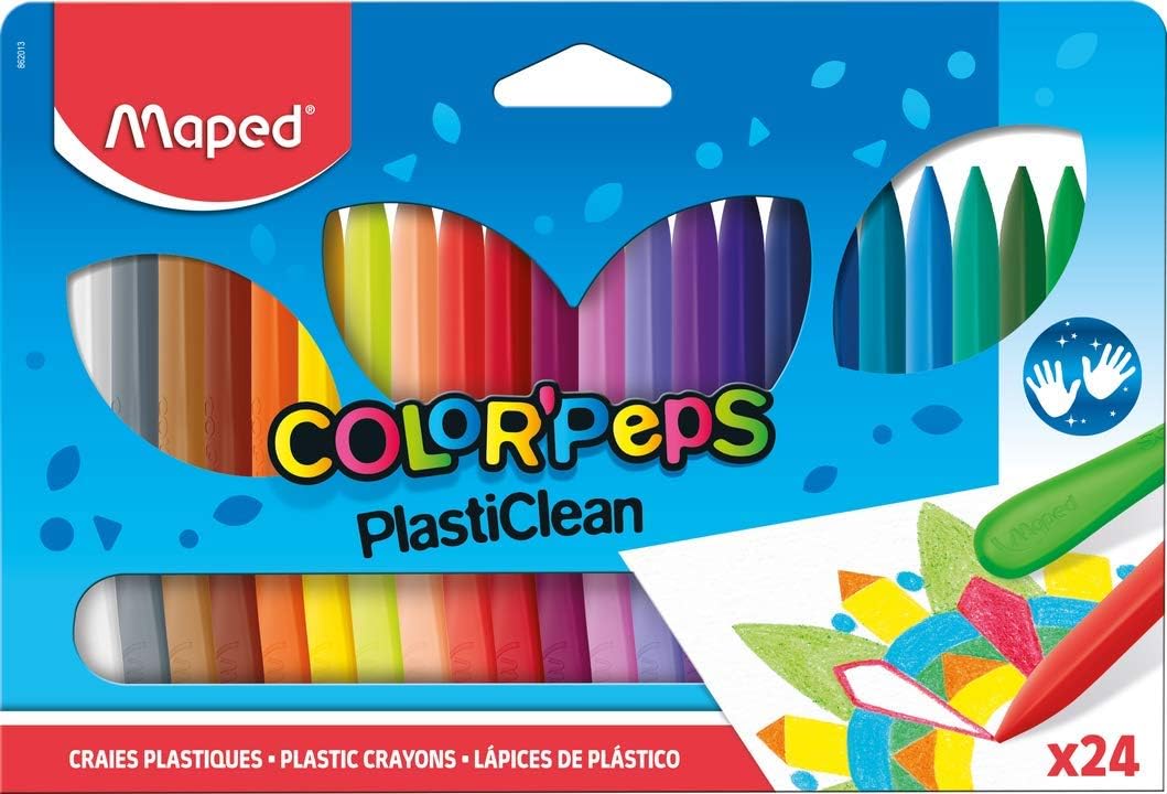 Maped - Estuche de 24 ceras duras ColorPeps: Amazon.es: Oficina y papelería