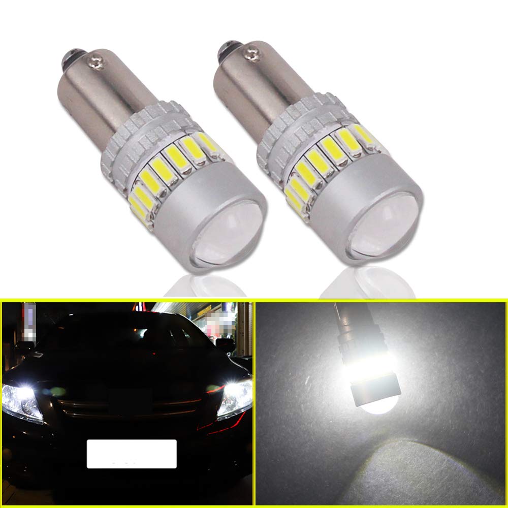 Eseastar BAY9S H21W LED Bulbs White 6000K 12V-24V 21LED SMD4014 Canbus Error Free with Projector For Car Sidelights Backup Interior Light