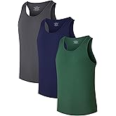 COLORFULLEAF Men's Bamboo Rayon Undershirts Tank Tops Men Crew Neck Stretchy Tank Shirts Pack(1 or 3)