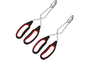 Scissor 18/8(304) Stainless Steel Tongs With Plastic Silicone Kitchen Food Baking Bread Clamp BBQ Grilling Barbecue Tong 9 ½ 