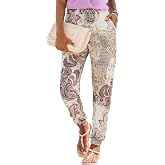 LASCANA Women's Smocked Elastic Hem Pants