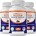 Vitamatic 3 Pack Fermented Black Garlic Extract 1000 mg 60 Capsules - Non-GMO, Gluten Free - (Total 180 Capsules)