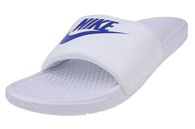 nike benassi white slides