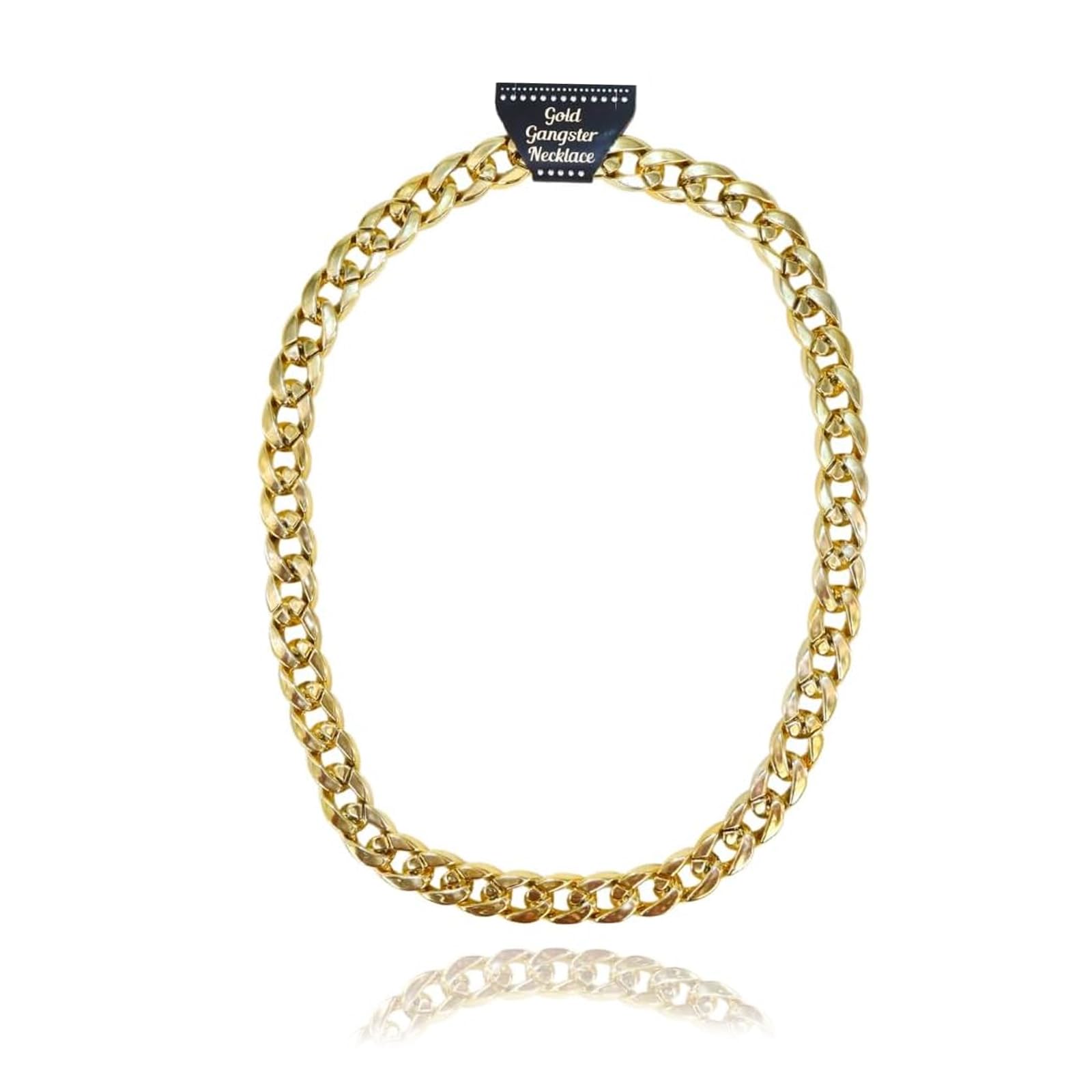 Navoys Gold Gangster Chain - 81cm Chunky Fake Gold Necklace Chain Great for Fancy Dress Rapper, Chav, Hip Hop, Gangster Granny Costumes, Unisex Fancy Dress Billionaire Accessory