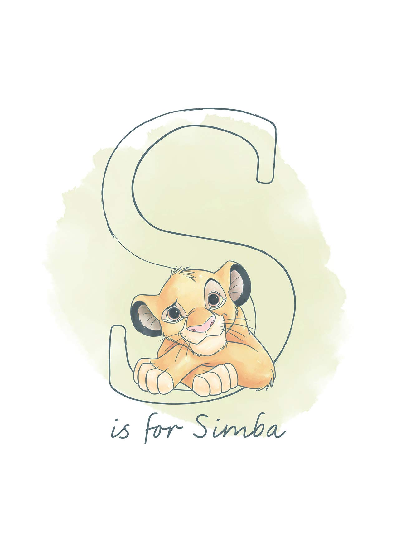 Komar Disney Wall Picture S like Simba Children's Room Decoration Art Print Lion King Size 50 x 70 cm (Width x Height) Without Frame WB051-50 x 70 cm