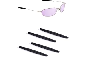 Handwith 2 Pairs Soft Silicone Sunglass Ear Socks for Oakley Whisker/Square Whisker/Square Wire 2.0, Anti-Slip Comfort Fit Glasses Arm Grips Spare Parts Replacement Kit Black