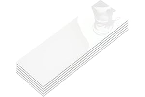 INNO STICKERS 30-Sheet Subway Peel and Stick Backsplash, 12" x 4" Glossy Pure White Acrylic Self Adhesive Waterproof Wall Tile, Stick on Tiles for Kitchen Bathroom Shower