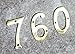 ZW Hardware A200 4 Inch Brass Bright Brass House Number 6