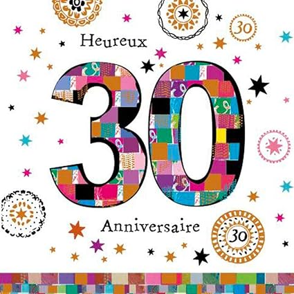 Carte Postale Anniversaire 30 Ans 2 Volets Avec Enveloppe Amazon Fr Fournitures De Bureau