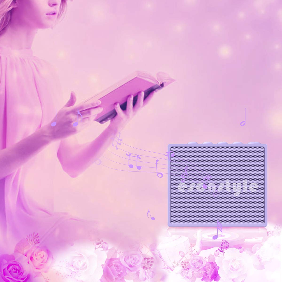 Esonstyle Waterproof IPX6 Portable Bluetooth Speaker 5W Drive Built-in Mircophone for iPhone iPod ipad All Bluetooth Devices