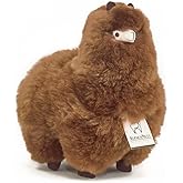 AlpacaNext Alpaca Stuffed Animal – 12 inch. Cute, Soft and Cuddly Alpaca Plush Toy Handcrafted on Real Alpaka Natural Fur (12 inches, Brown)