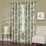 Achim Home Furnishings, Green Tranquil Lined Grommet Window Curtain Panel, 50