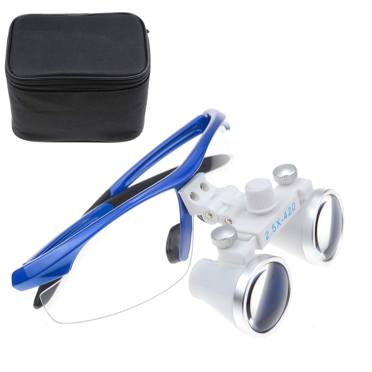 Mike Dental 2.5X 420mm Surgical Binocular Loupes Glasses Lens Magnifier （Blue）