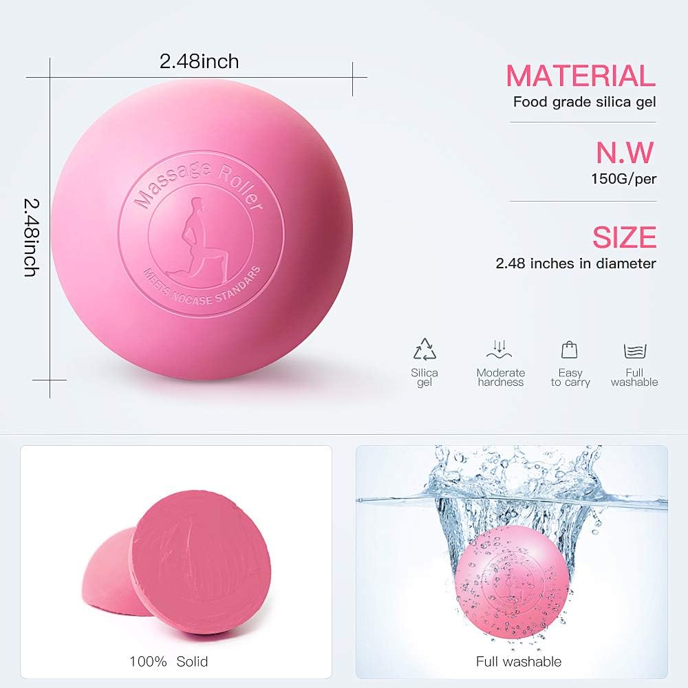 KOOLSEN Lacrosse Massage Ball for Myofascial Release, Deep Tissue, Muscle Knots, Yoga and Trigger Point Therapy. 100% Solid Silica Gel Construction - 2 Firm Balls: Health & Personal Care