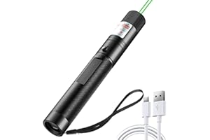 XIMIBI USB Rechargeable Green Beam Flashlight Pointer Long Distance Range for TV/LED/LCD Screens Presentation Office/Outdoors/Astronomic/Construction Pointer