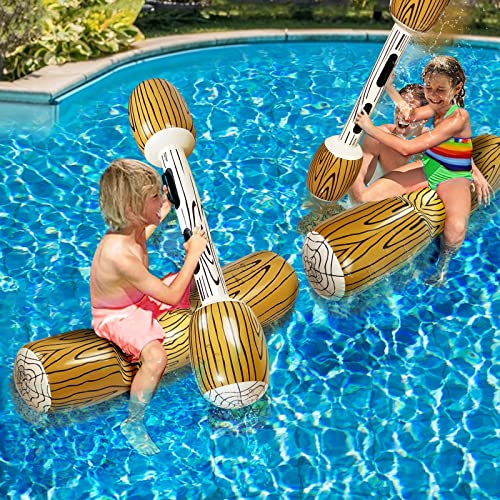 TURNMEON 6 Pcs Battle Log Rafts Inflatable Pool Games Pricepulse