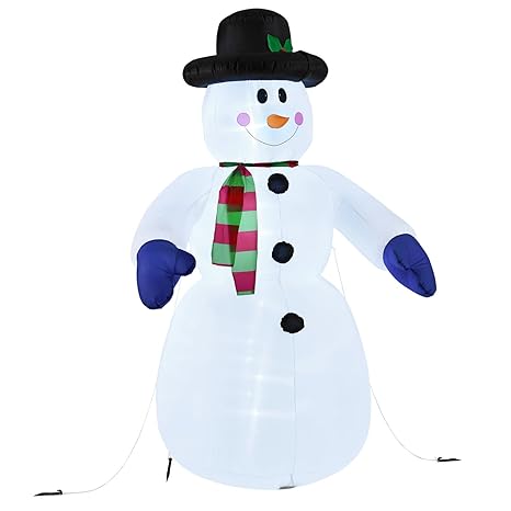 XXL Schneemann integr. Gebläse, 20 LEDs, 6 Heringe & 3 Seile - weiss
