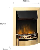 Dimplex Kansas Inset Electric Fire Brass Optiflame 2kW Fan Heater Real Coals view 5