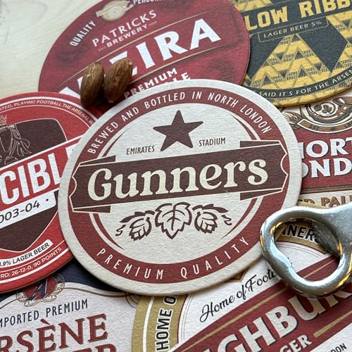 Arsenal Football Beer Mat Coasters - Perfect for a Gift or Present for Any Arsenal Fan (8-Pack)