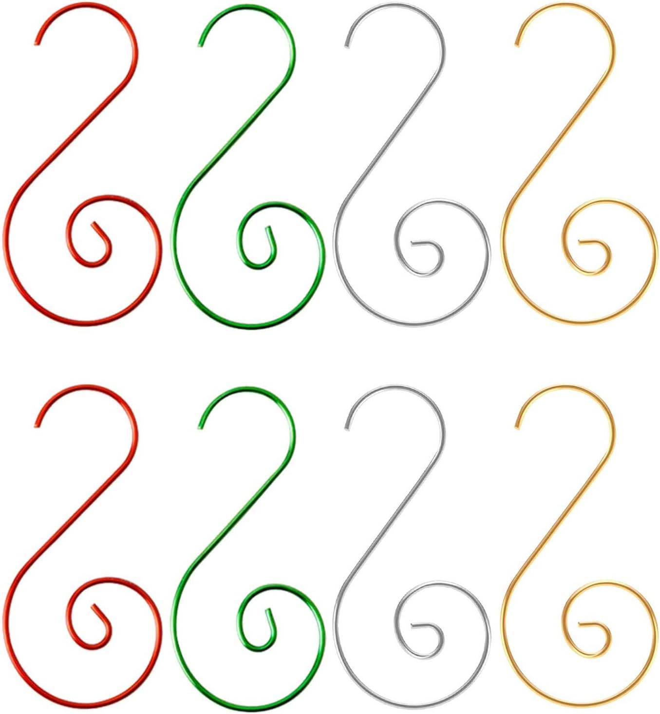 Ornament Hooks - Windspeed 160pcs Christmas Ornaments Hooks, Christmas Tree Ornaments Hangers Metal S-Shaped Hooks for Christmas Tree Decorations, Red/Gold/Green/Silver Color