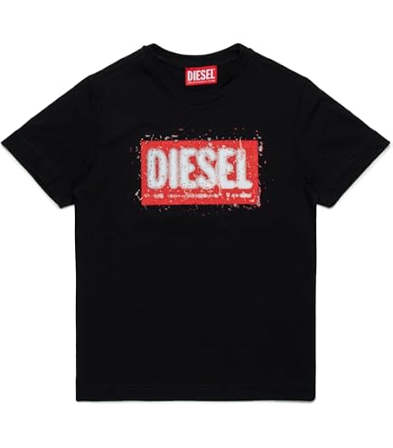 Amazon.com: Diesel Boxy Jersey T-Shirt Branded with Oval D Logo