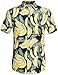 SSLR Men's Banana Short Sleeve Casual Button Down Hawaiian Shirt (Medium, Navy)