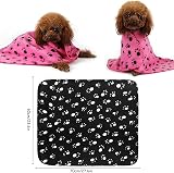 Geluode Pack of 6 Dog Blankets Soft Fleece Paw Print 60x70 cm Multicolor view 2