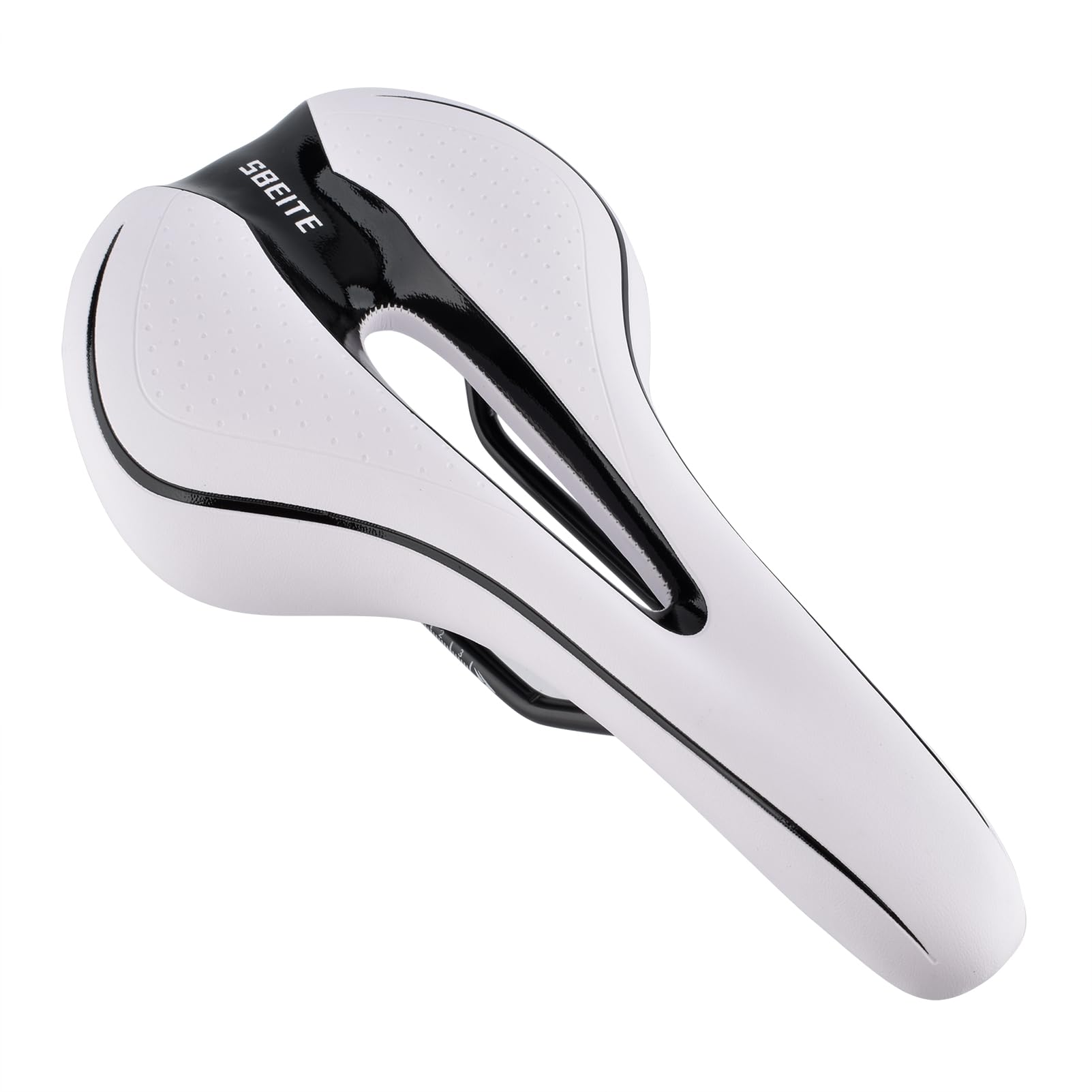 Durable Mountain Bike Saddle White Black