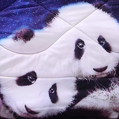 Buy Pandas Under The Galaxy Blue 3 Piece Comforter Sets 3d Printed Space Themed All Season Down Alternative Quilted Duvet Reversible Design Includes 1 Comforter 2 Pillow Shams Panda Twin Online In Germany B07sg3lxmp