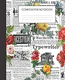 Paperback Composition Notebook: Floral Newsprint Flower College Ruled Notebook Lined School Journal Book