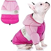 FUAMEY Puppy Puffer Jacket, Warm Padded Pet Snow Vest, Cute Windproof Dog Clothes, Waterproof Outdoor Lightweight Small Dog Hoodie, Chihuahua Poodles Yorkshire Pet Apparel L/20