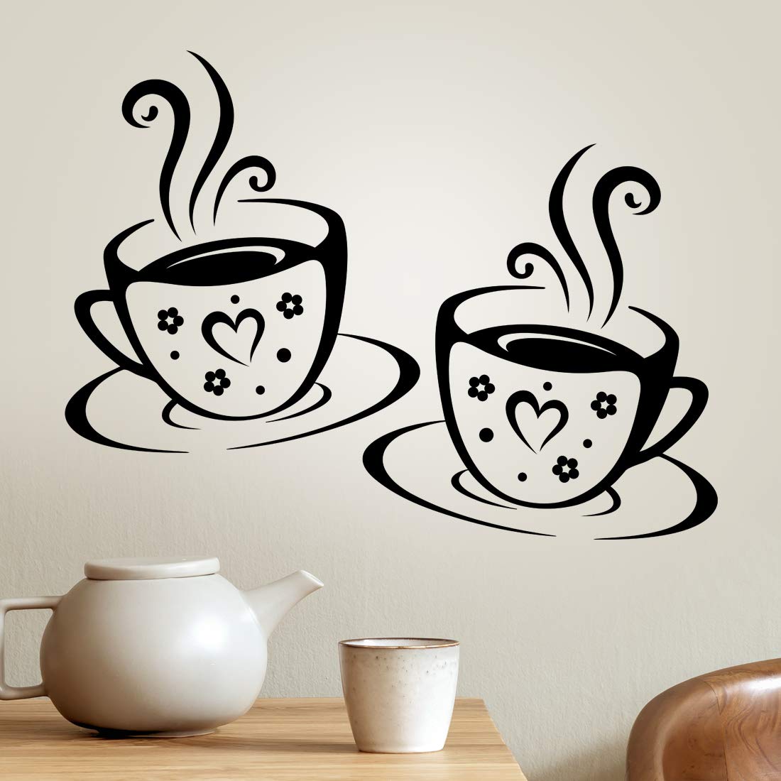Cups stickers wall art kitchen vinyl coffee decal decor cup black tile transfers decals sticker quote decoration tea cafe home love room mirror living cupboard kitchens tiles decorations wall transfer