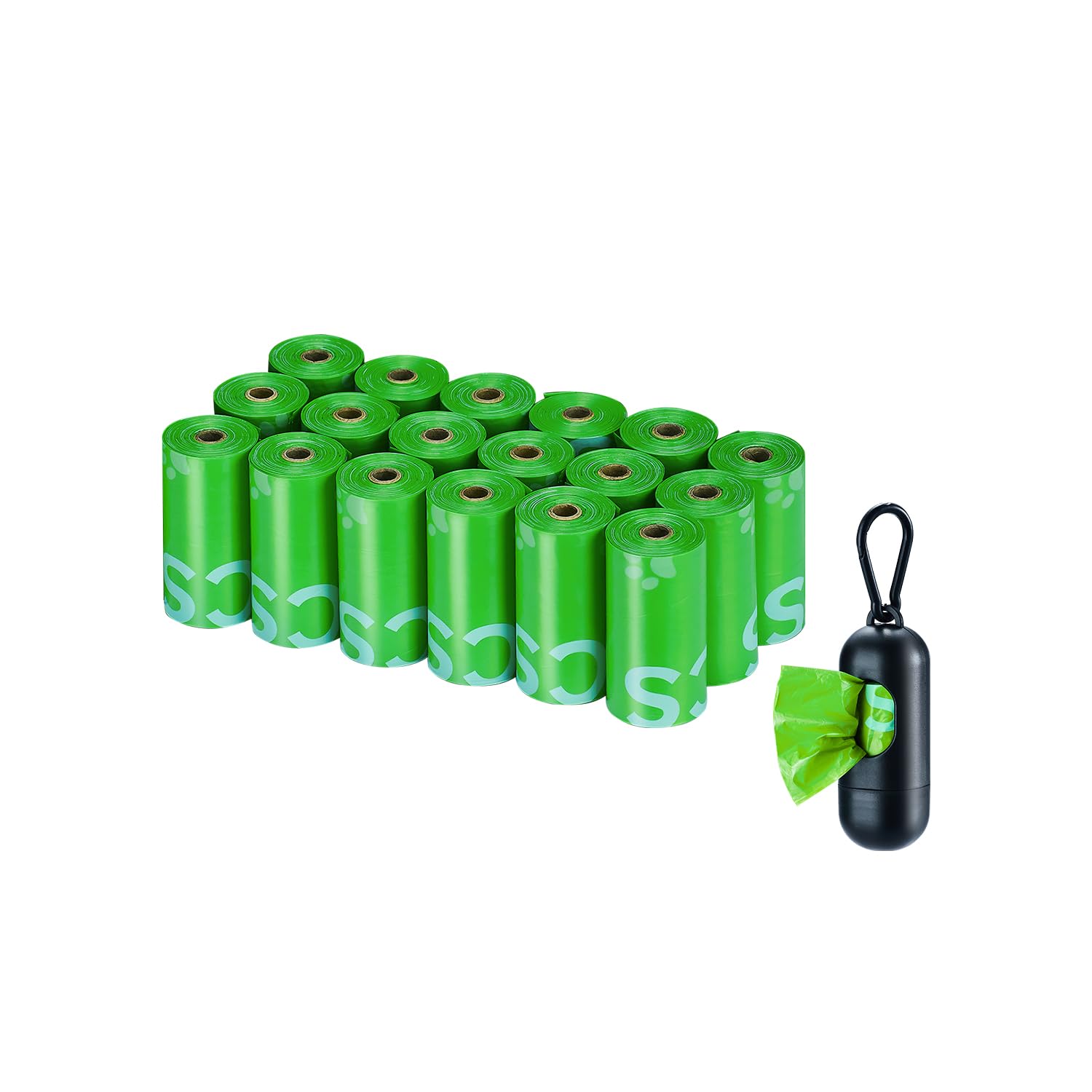 Photo 1 of Typlastics Poop Bags for Dog Waste, 270 Count, with Dispenser, Unscented, 18 Pack of 15, Lime Green, 13 Inch x 9 Inch