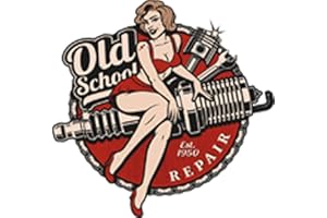 SHINOBI STICKERS Old School Vintage Retro Pin Up Girl Repair Shop Icon Vinyl Sticker