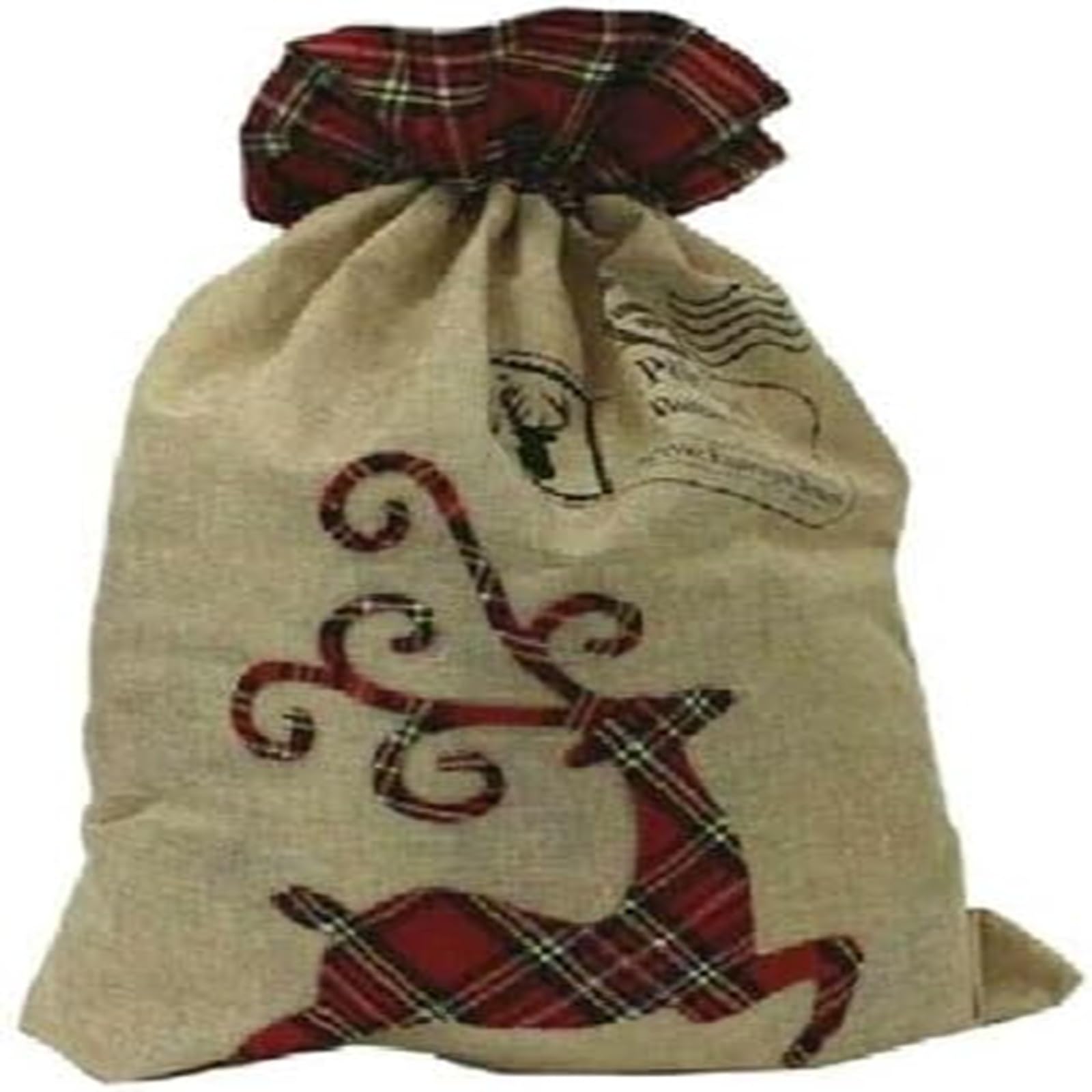 PaulStore Giant Christmas Santa Sack Stocking Extra Large Red Father Xmas Gift Present Bag (Large Tartan Hessian Rudolph)