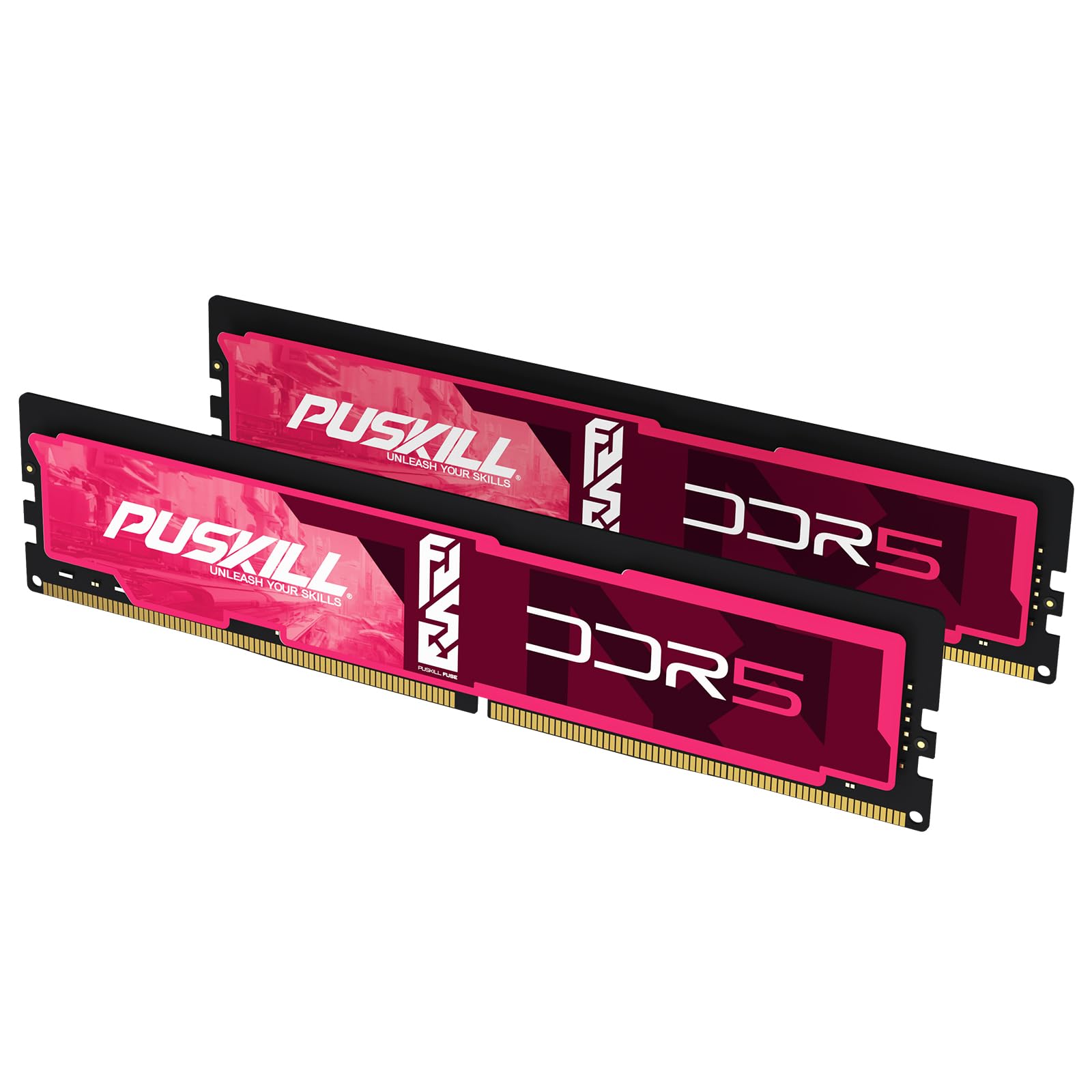 Photo 1 of PUSKILL DDR5 RAM 32GB Kit (2x16GB) 4800MHz CL38 Desktop Memory - Plug & Play for Intel & AMD Ryzen 7000