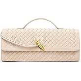 JYG Suede Woven Handbag for Women Trendy Evening Shoulder Bag Casual Clutch Purse Crossbody Satchel with Metal Buckle 2025