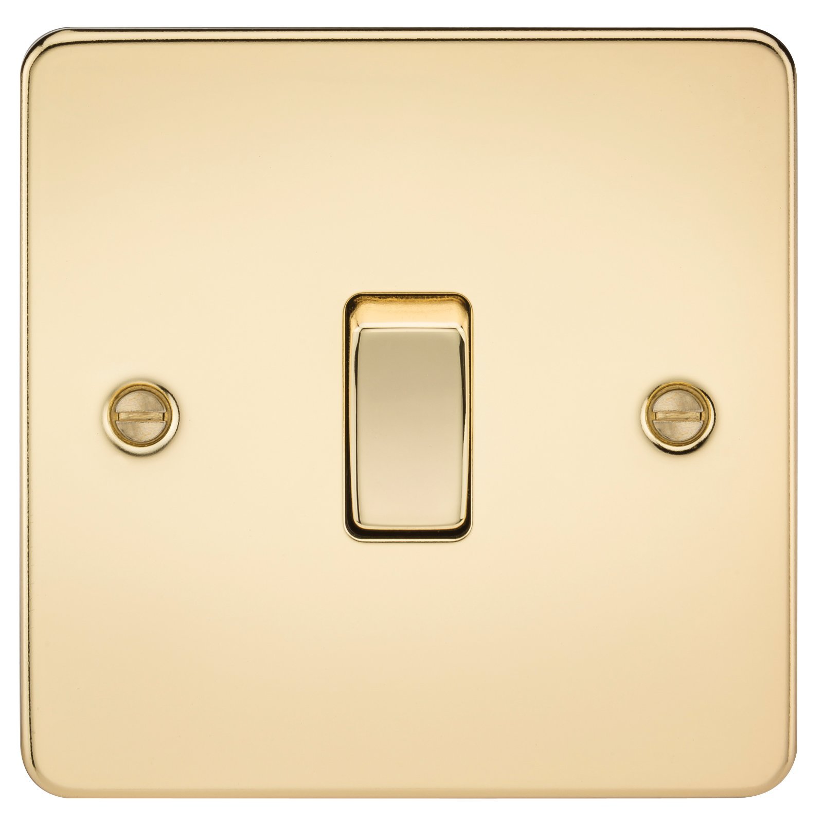 Knightsbridge FPAV1200PB Flat Plate 10A 1G Intermediate Switch-Polished Brass — image 1